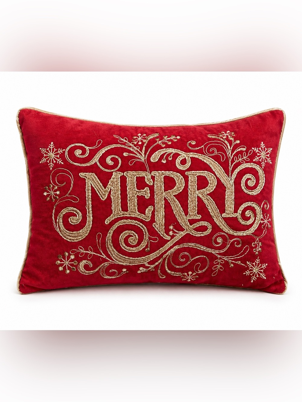 Merry Christmas pillow embroidered